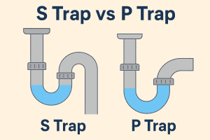 S-trap compared to P-trap diagram